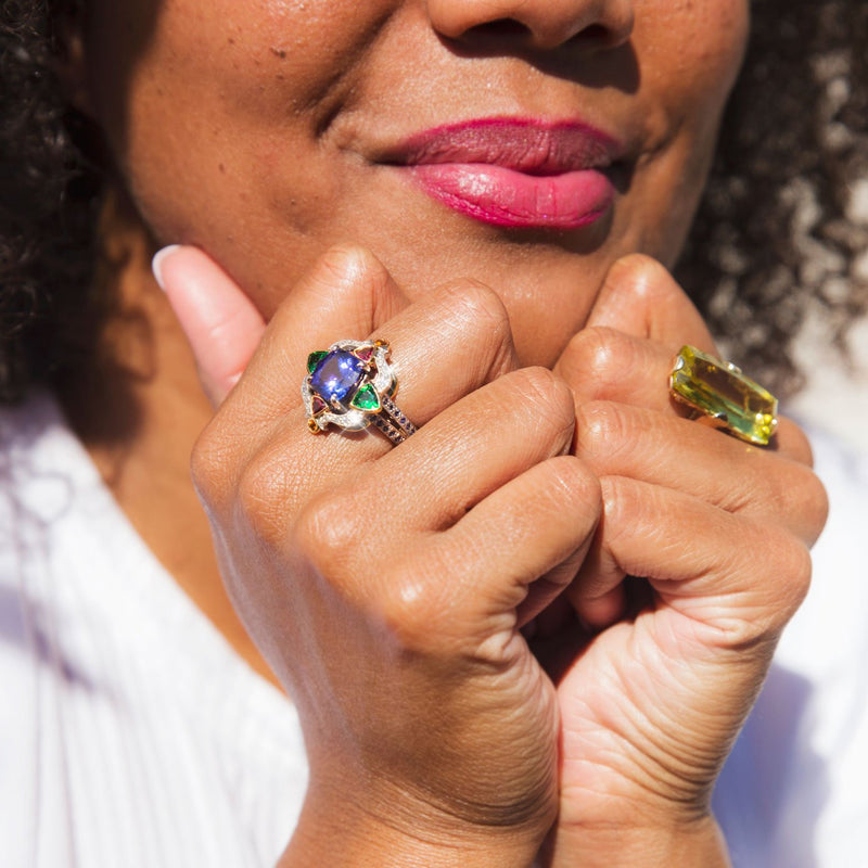 Angelique Tanzanite Diamond and Gemstone Estate Ring Rings Imperial Jewellery 