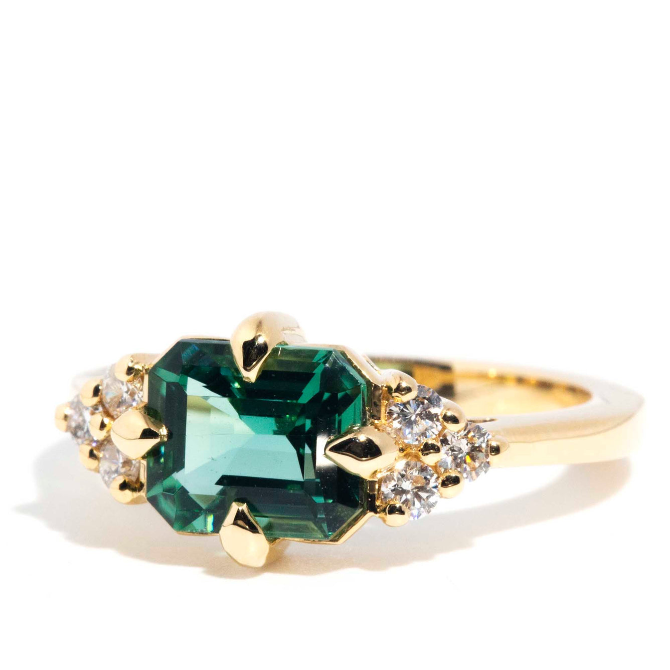 Angelita 2.05ct Teal Tourmaline & Diamond Contemporary 18ct Gold Ring* GTG Rings Imperial Jewellery