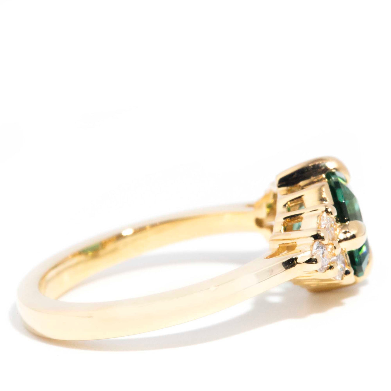 Angelita 2.05ct Teal Tourmaline & Diamond Contemporary 18ct Gold Ring* GTG Rings Imperial Jewellery