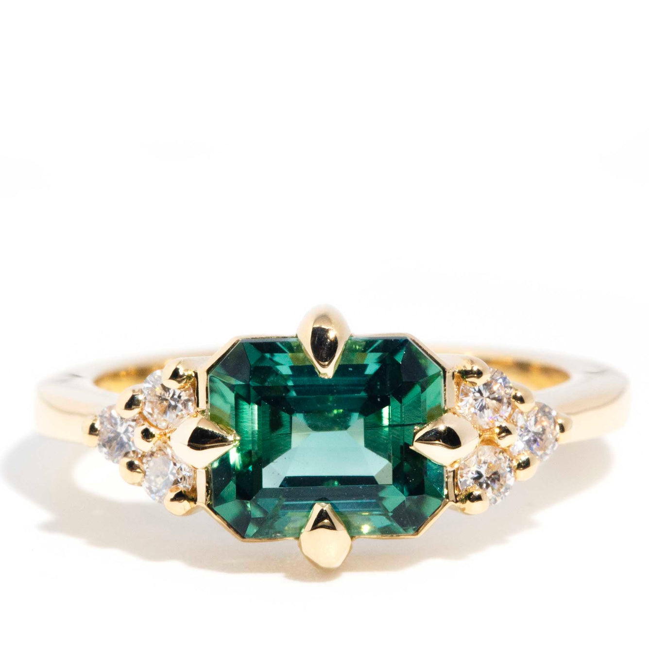 Angelita 2.05ct Teal Tourmaline & Diamond Contemporary 18ct Gold Ring* GTG Rings Imperial Jewellery Imperial Jewellery - Hamilton