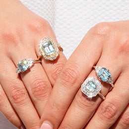 Angelita 2.92ct Bright Blue Aquamarine & Diamond Contemporary 18ct Gold Ring* GTG Rings Imperial Jewellery 