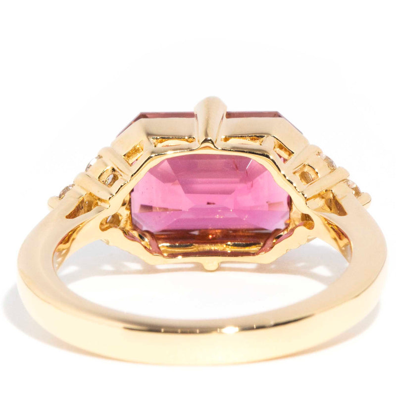 Angelita 4.09ct Pink Tourmaline & Diamond Contemporary 18ct Gold Ring* OB Rings Imperial Jewellery 