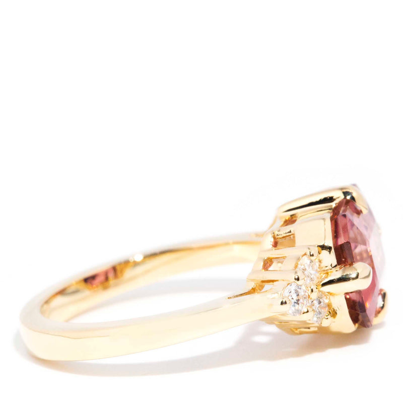 Angelita 4.09ct Pink Tourmaline & Diamond Contemporary 18ct Gold Ring* OB Rings Imperial Jewellery 