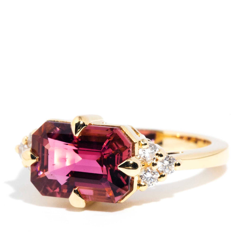 Angelita 4.09ct Pink Tourmaline & Diamond Contemporary 18ct Gold Ring* OB Rings Imperial Jewellery 