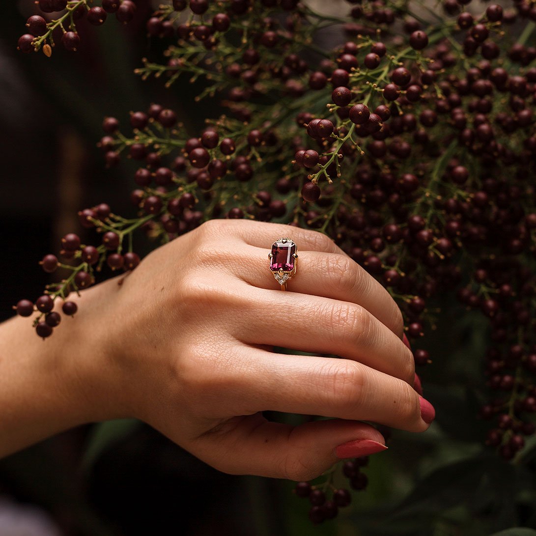 Angelita Tourmaline & Diamond Ring Ring Imperial Jewellery - Auctions, Antique, Vintage & Estate 