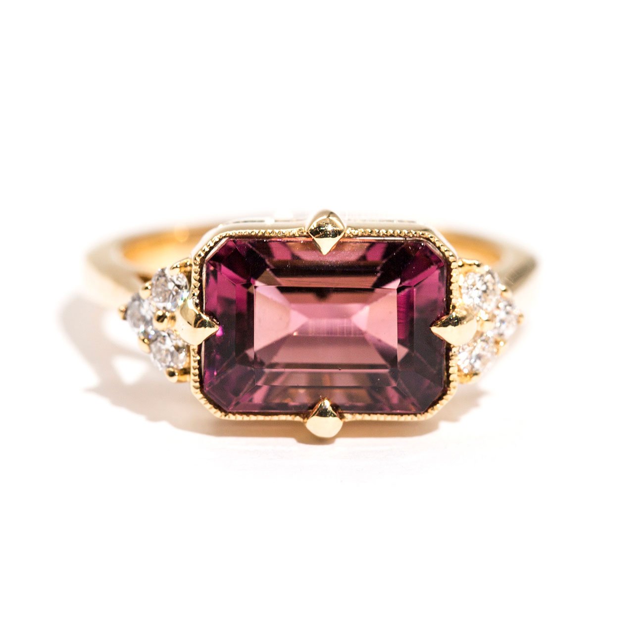 Angelita Tourmaline & Diamond Ring Ring Imperial Jewellery - Auctions, Antique, Vintage & Estate 