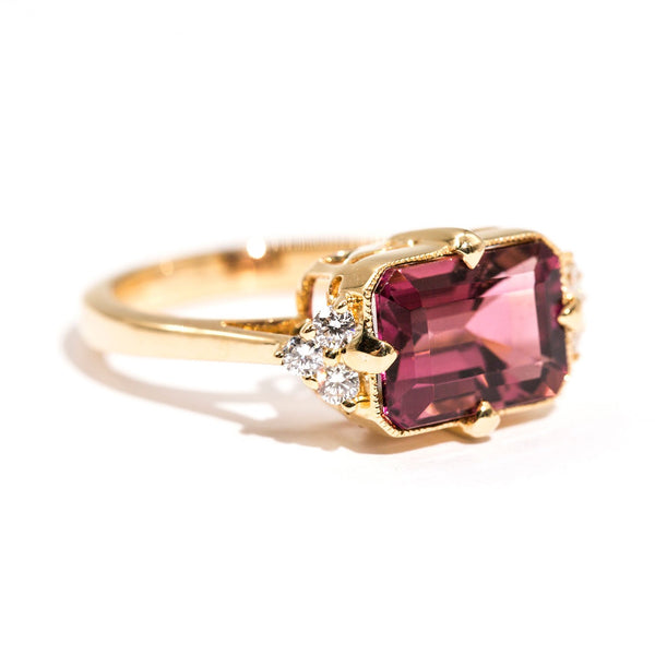 Angelita Tourmaline & Diamond Ring Ring Imperial Jewellery - Auctions, Antique, Vintage & Estate 