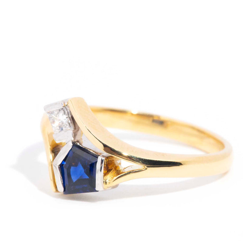 Anna 18ct Yellow & White Gold Sapphire & Diamond Crossover Ring* Gemmo $ Rings Imperial Jewellery 