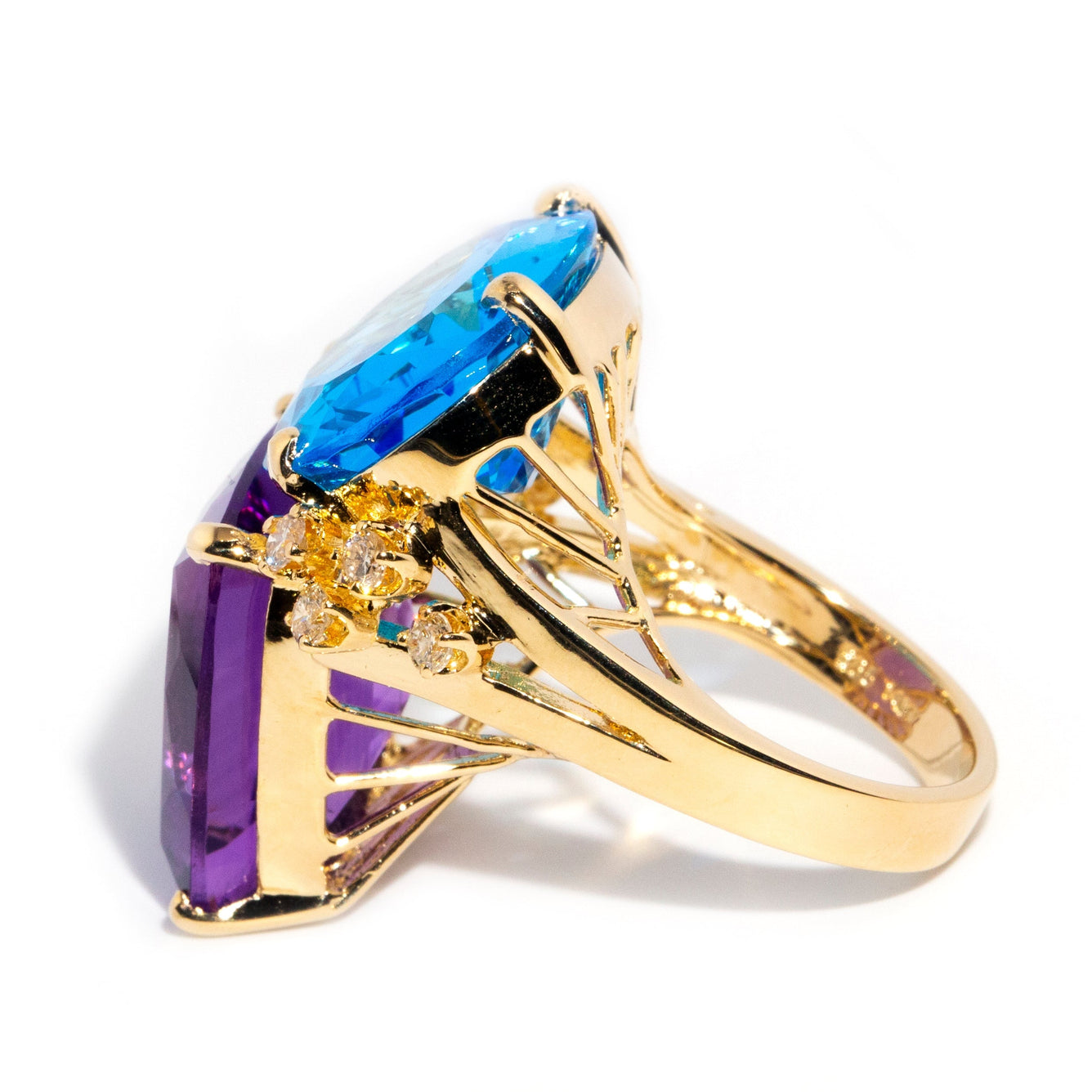 Antoinette 14ct Yellow Gold Amethyst and Topaz Ring* OB Rings Imperial Jewellery 