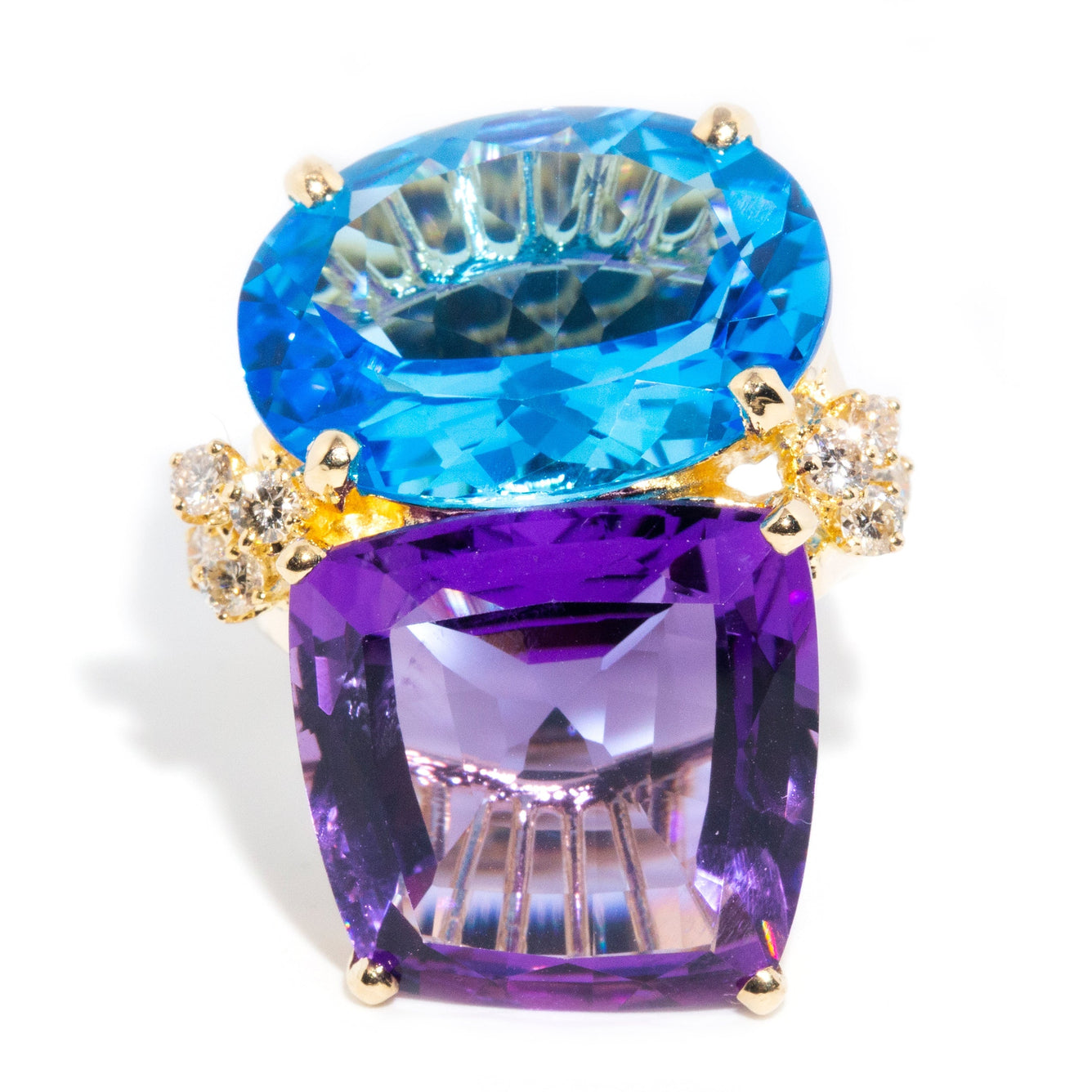 Antoinette 14ct Yellow Gold Amethyst and Topaz Ring* OB Rings Imperial Jewellery Imperial Jewellery - Hamilton 