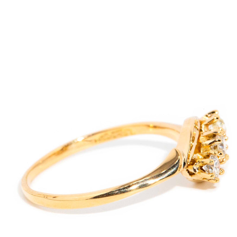 Anyanka 1940s Old Cut Diamond Three Stone Ring 18ct Yellow Gold* SIZE Rings Imperial Jewellery 