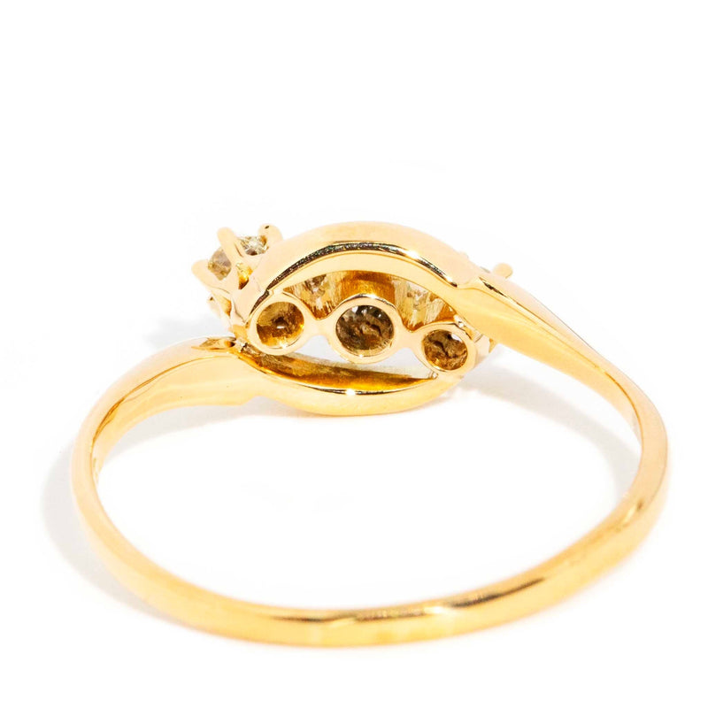 Anyanka 1940s Old Cut Diamond Three Stone Ring 18ct Yellow Gold* SIZE Rings Imperial Jewellery 
