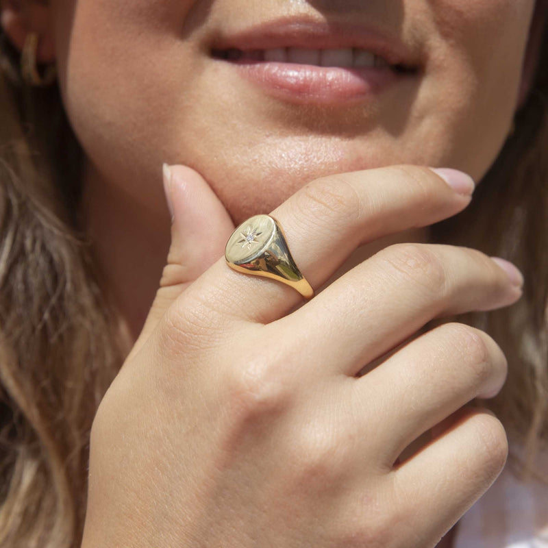 Antique Turquoise and Gold Signet Ring - FD Gallery