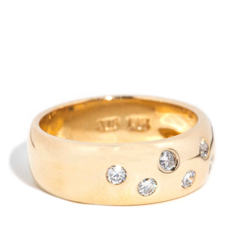 Ari Hammer Set Diamond Band 9ct Gold* DRAFT Rings Imperial Jewellery 