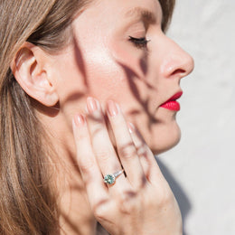 Ariana Mint Tourmaline & Diamond Ring Imperial Jewellery - Auctions, Antique, Vintage & Estate 