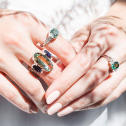 Ariana Mint Tourmaline & Diamond Ring Imperial Jewellery - Auctions, Antique, Vintage & Estate 