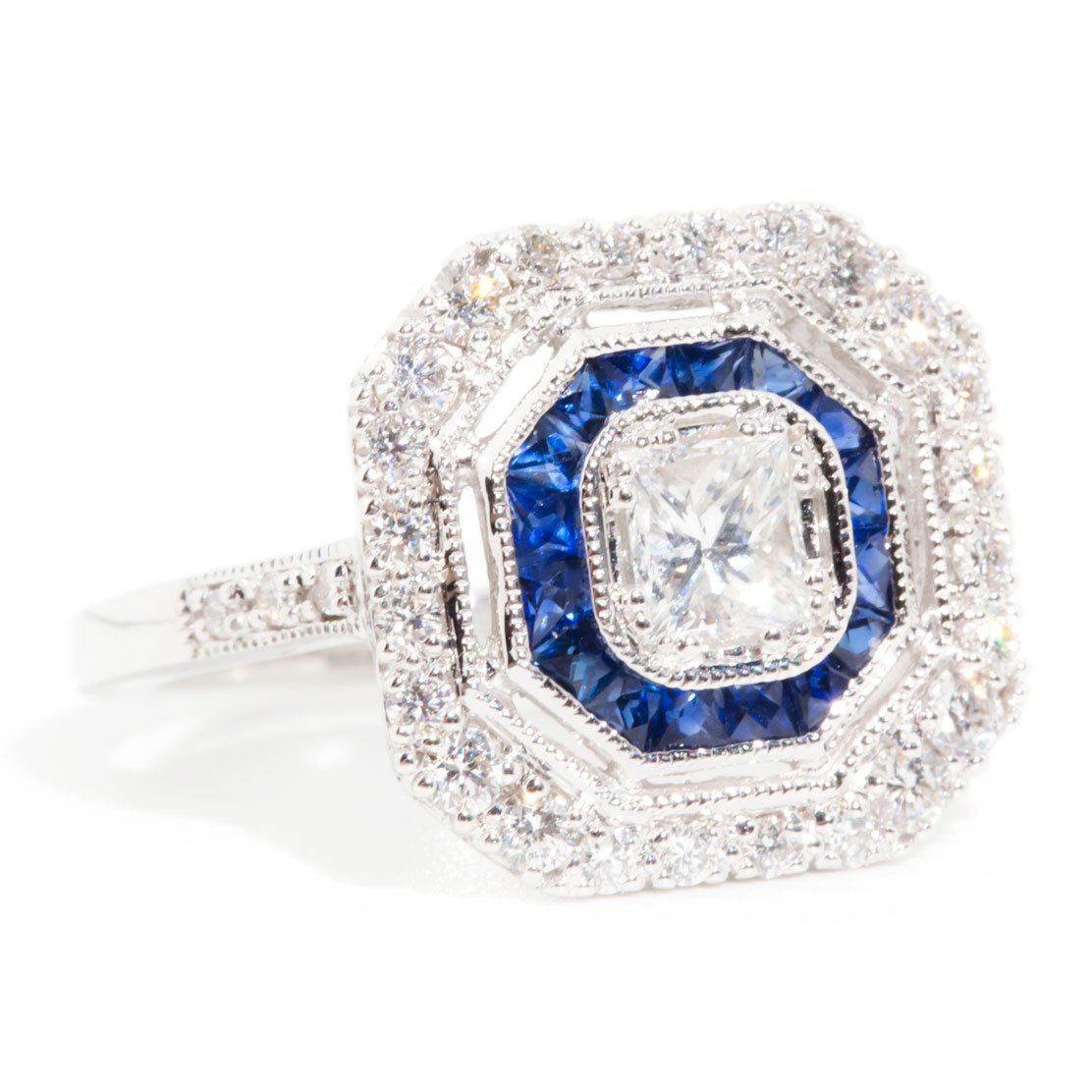 Blue sapphire shop art deco ring