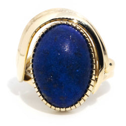 Arleth Circa 1970s 12ct Gold Oval Cabochon Lapis Lazuli Ring* OB Rings Imperial Jewellery Imperial Jewellery - Hamilton 