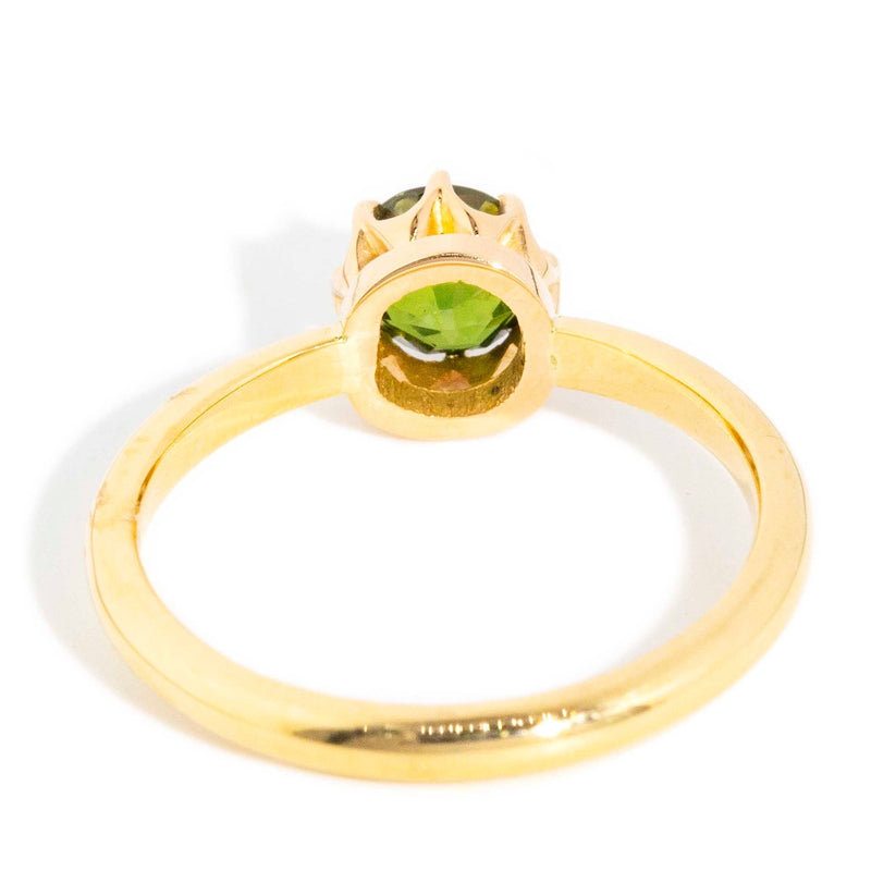 Artemis 1.27ct Green Sapphire Reinvented Vintage Ring 18ct Gold Rings Imperial Jewellery 