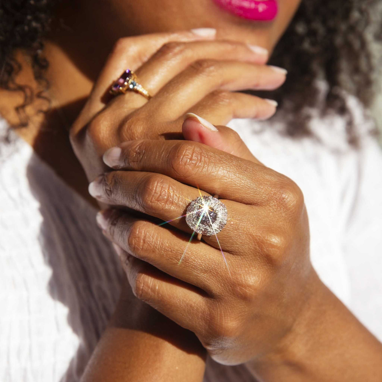 Purple spinel on sale engagement ring