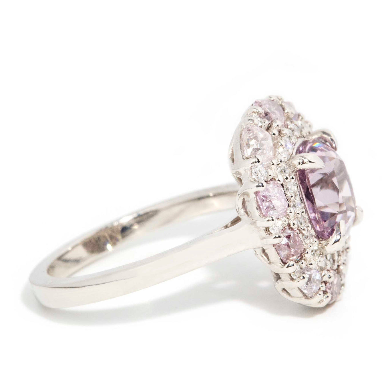 Astrid Pink & Purple Diamond & Cushion Cut Spinel Ring Rings Imperial Jewellery 