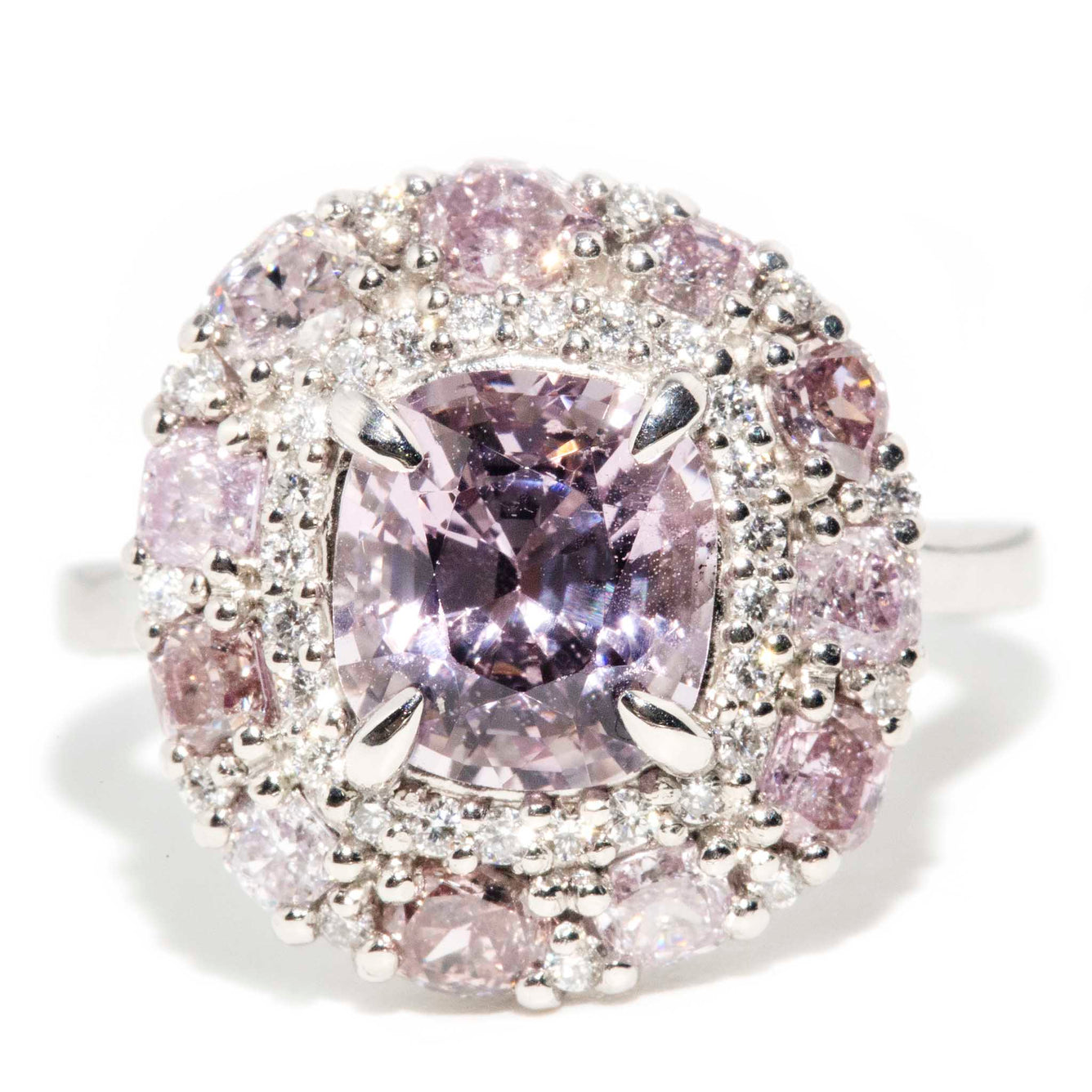 .33ct Diamond and Purple Amethyst 18k White Gold Ring