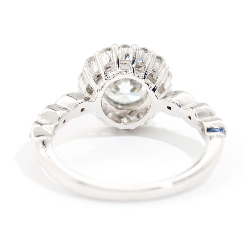 Atlas 1.83 Carat Diamond Platinum Halo Engagement Ring Rings Imperial Jewellery - Auctions, Antique, Vintage & Estate