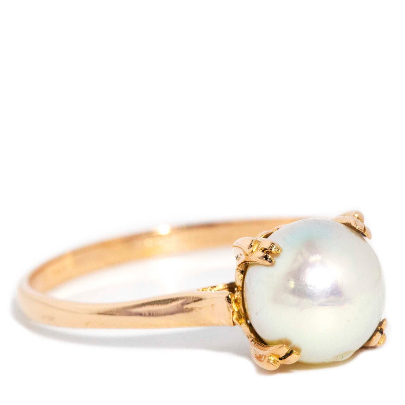 Aya 1970s Pearl Vintage Ring 18ct Gold* DRAFT Rings Imperial Jewellery 