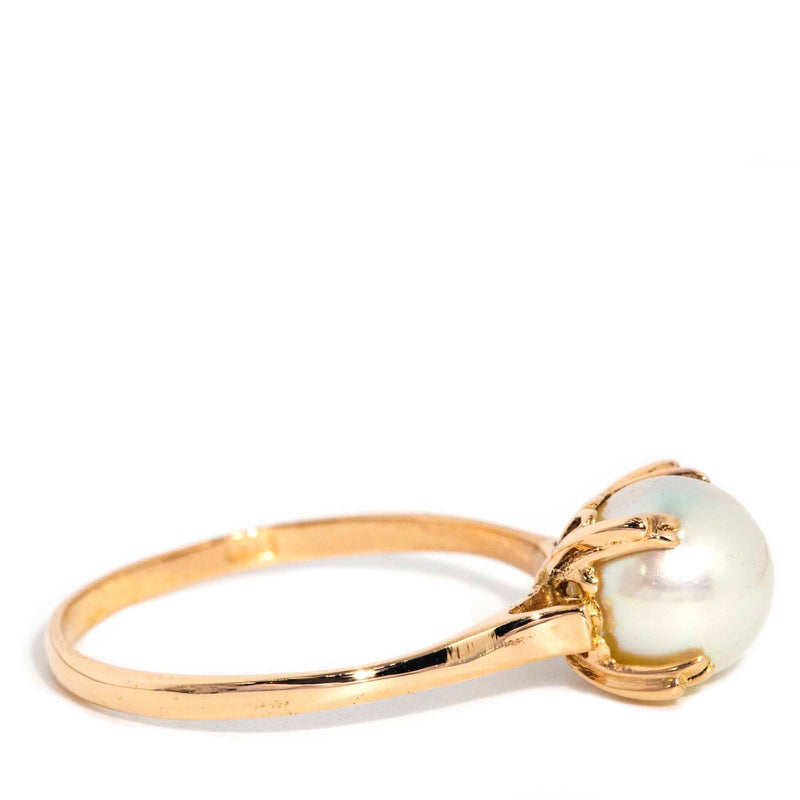 Aya 1970s Pearl Vintage Ring 18ct Gold* DRAFT Rings Imperial Jewellery 