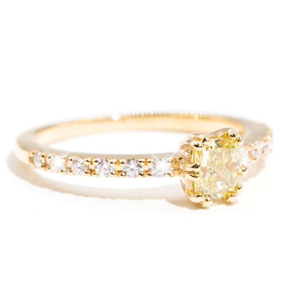 Ayra Certified Yellow Diamond Halo Engagement Ring Rings Imperial Jewellery 