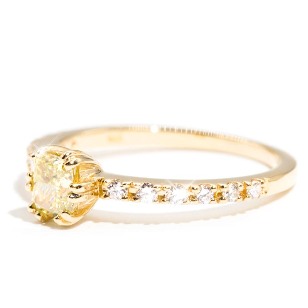 Ayra Certified Yellow Diamond Halo Engagement Ring Rings Imperial Jewellery 