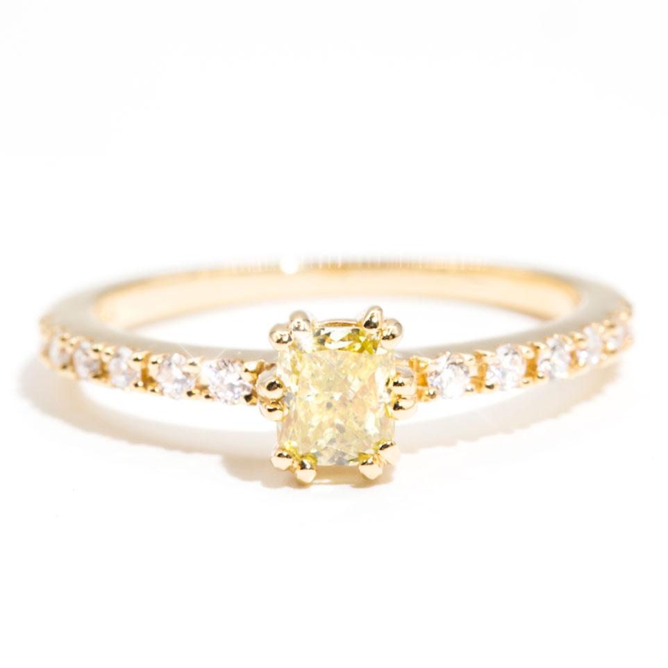 Ayra Certified Yellow Diamond Halo Engagement Ring Rings Imperial Jewellery Imperial Jewellery - Hamilton 