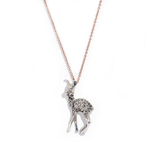 Bambi Silver Deer Necklet 9ct Gold Chain* GTG Pendants/Necklaces Imperial Jewellery Imperial Jewellery - Hamilton 