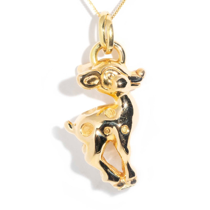 Bambina 18ct Gold Deer Pendant & 14ct Chain Pendants/Necklaces Imperial Jewellery 