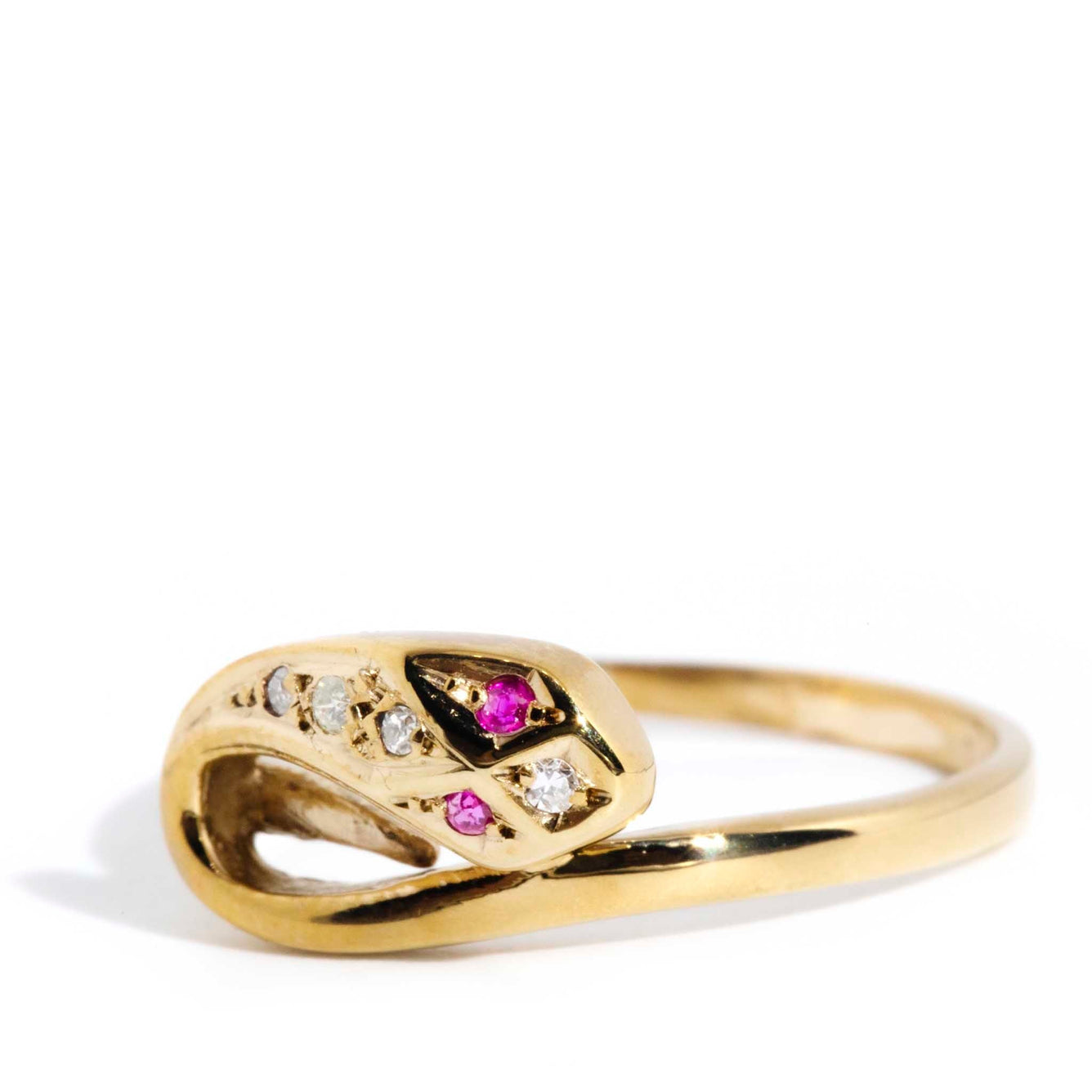 Beatrix Ruby & Diamond Serpent 9ct Gold Ring Rings Imperial Jewellery Imperial Jewellery - Hamilton 
