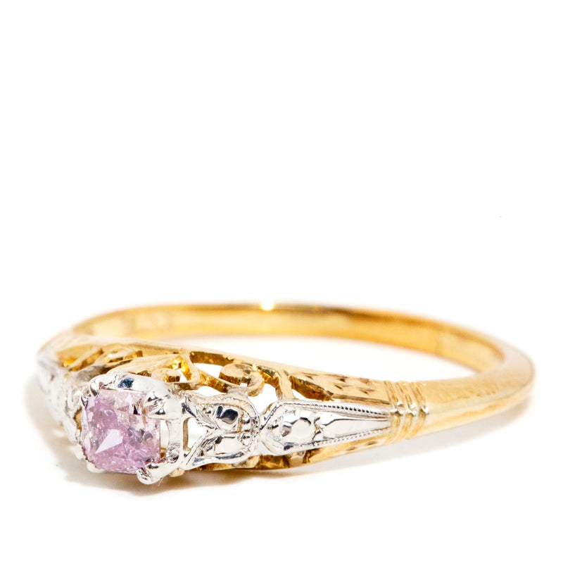 Bella Circa 1960s Pink Diamond Filigree Ring 9ct Gold* DRAFT Rings Imperial Jewellery 