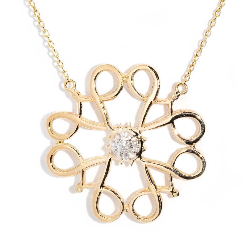 Bernadette Diamond Flower Pendant & Chain 9ct Gold* GEMMO Pendants/Necklaces Imperial Jewellery Imperial Jewellery - Hamilton 