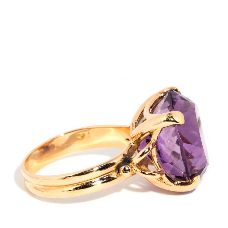 Amethyst shop solitaire ring