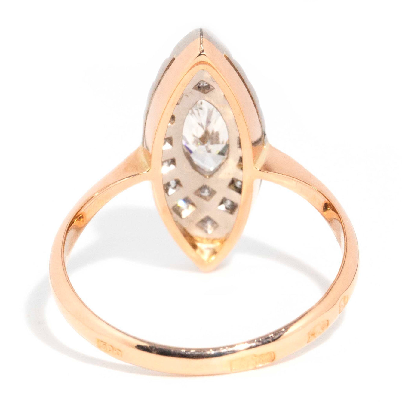 Beverley 14ct Rose Gold Marquise Diamond Cluster Ring Rings Imperial Jewellery 