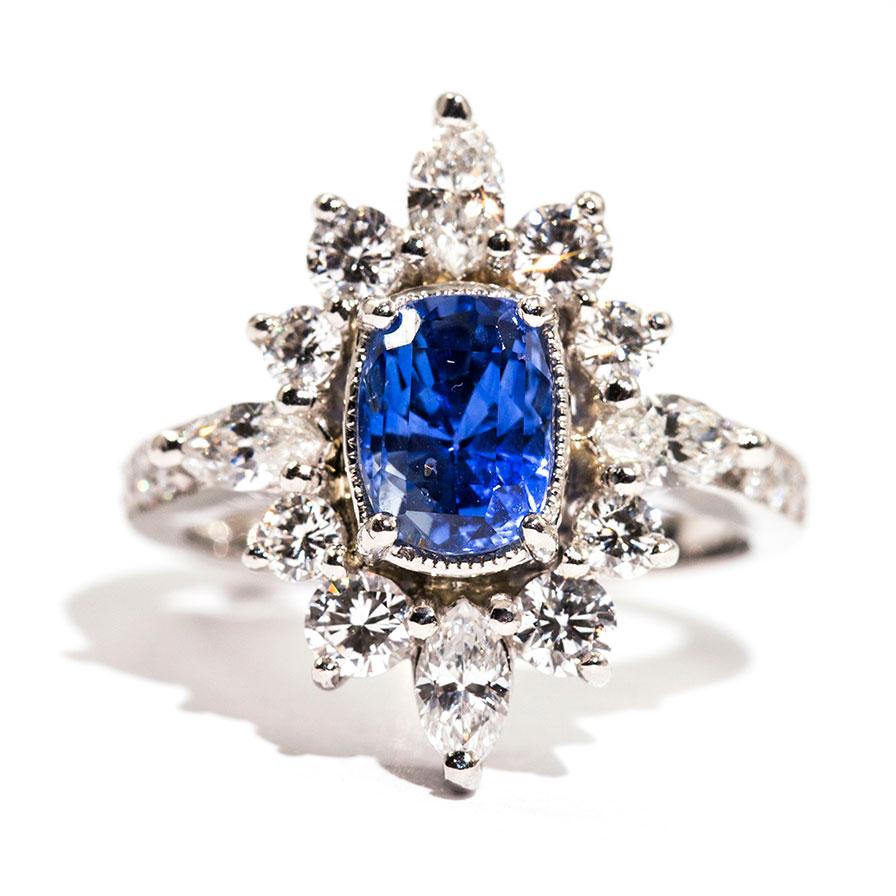 Bicheno Sapphire & Diamond Ring Ring Imperial Jewellery - Auctions, Antique, Vintage & Estate 