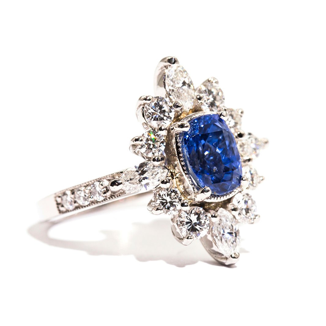Bicheno Sapphire & Diamond Ring Ring Imperial Jewellery - Auctions, Antique, Vintage & Estate 
