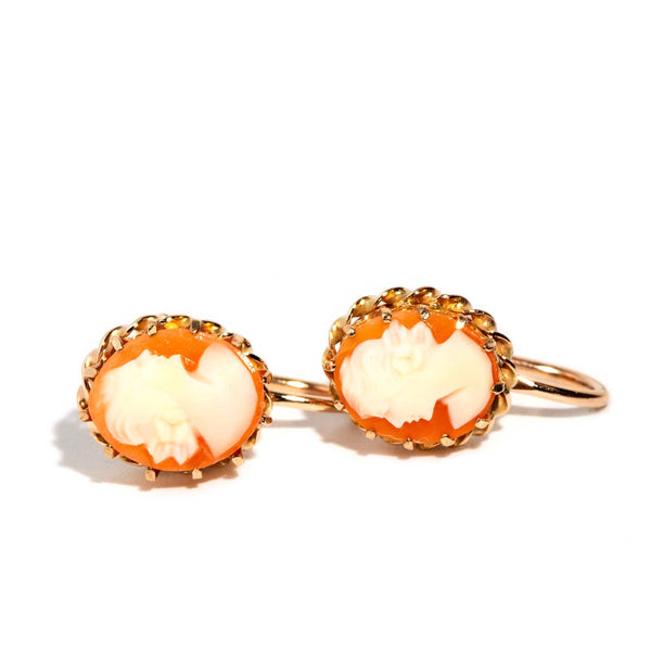 Blisse 1950s Shell Cameo Screw Back Earrings 9ct Gold Earrings Imperial Jewellery Imperial Jewellery - Hamilton 