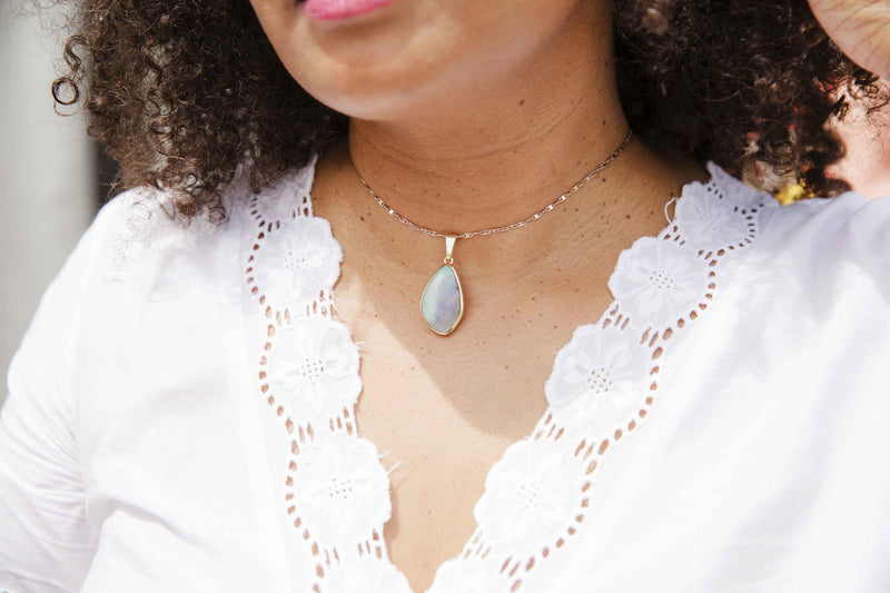 Blythe 14ct Gold Vintage Freeform Dark Opal Pendant* LB $ Pendants/Necklaces Imperial Jewellery 