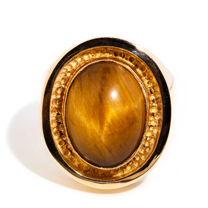 Bobbie 14ct Yellow Gold Tigers Eye Cabochon Dome Ring* DRAFT Rings Imperial Jewellery Imperial Jewellery - Hamilton 