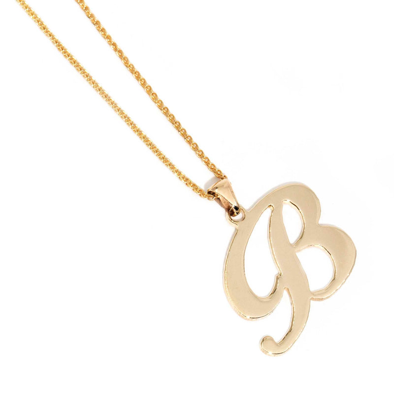 Brianna 9ct Yellow Gold Letter "B" Pendant & Chain* Gemmo Pendants/Necklaces Imperial Jewellery 