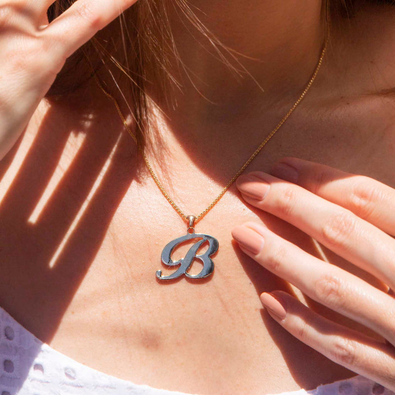 Brianna 9ct Yellow Gold Letter "B" Pendant & Chain* Gemmo Pendants/Necklaces Imperial Jewellery 