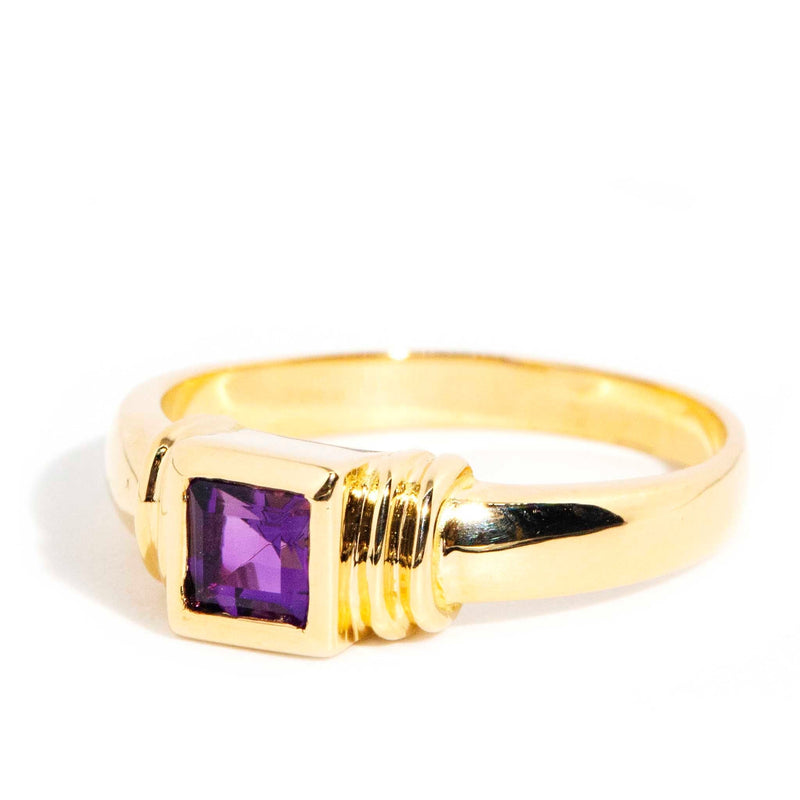 Brianna Square Amethyst Solitaire Ring 18ct Gold* GTG Rings Imperial Jewellery 