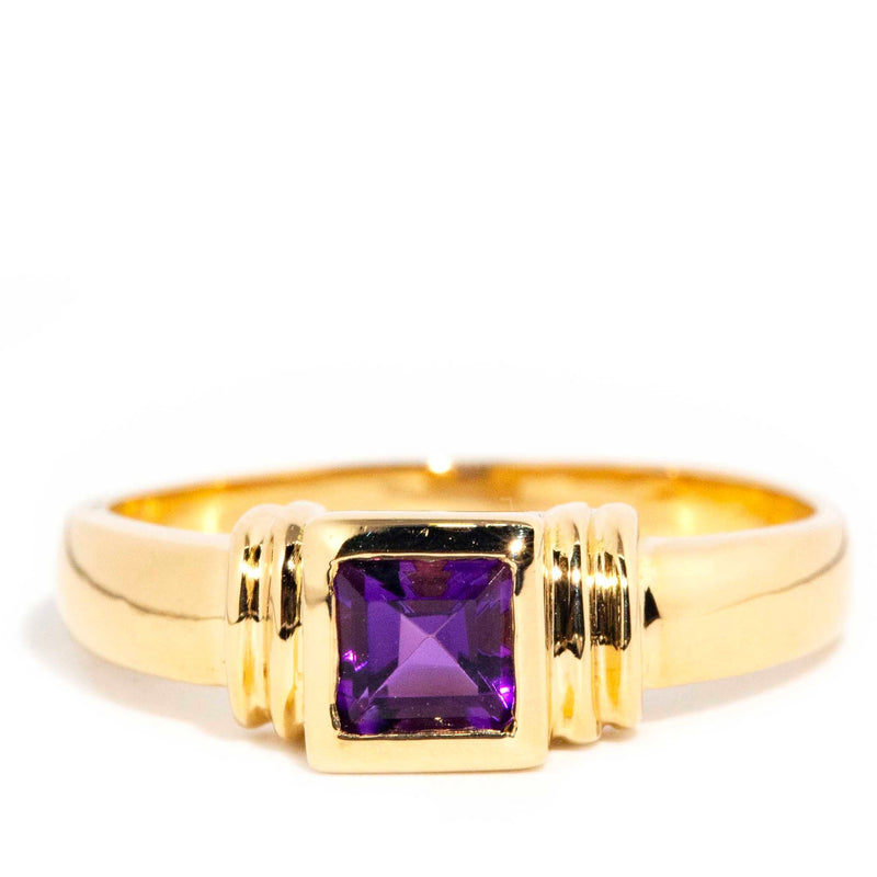 Brianna Square Amethyst Solitaire Ring 18ct Gold* GTG Rings Imperial Jewellery Imperial Jewellery - Hamilton 