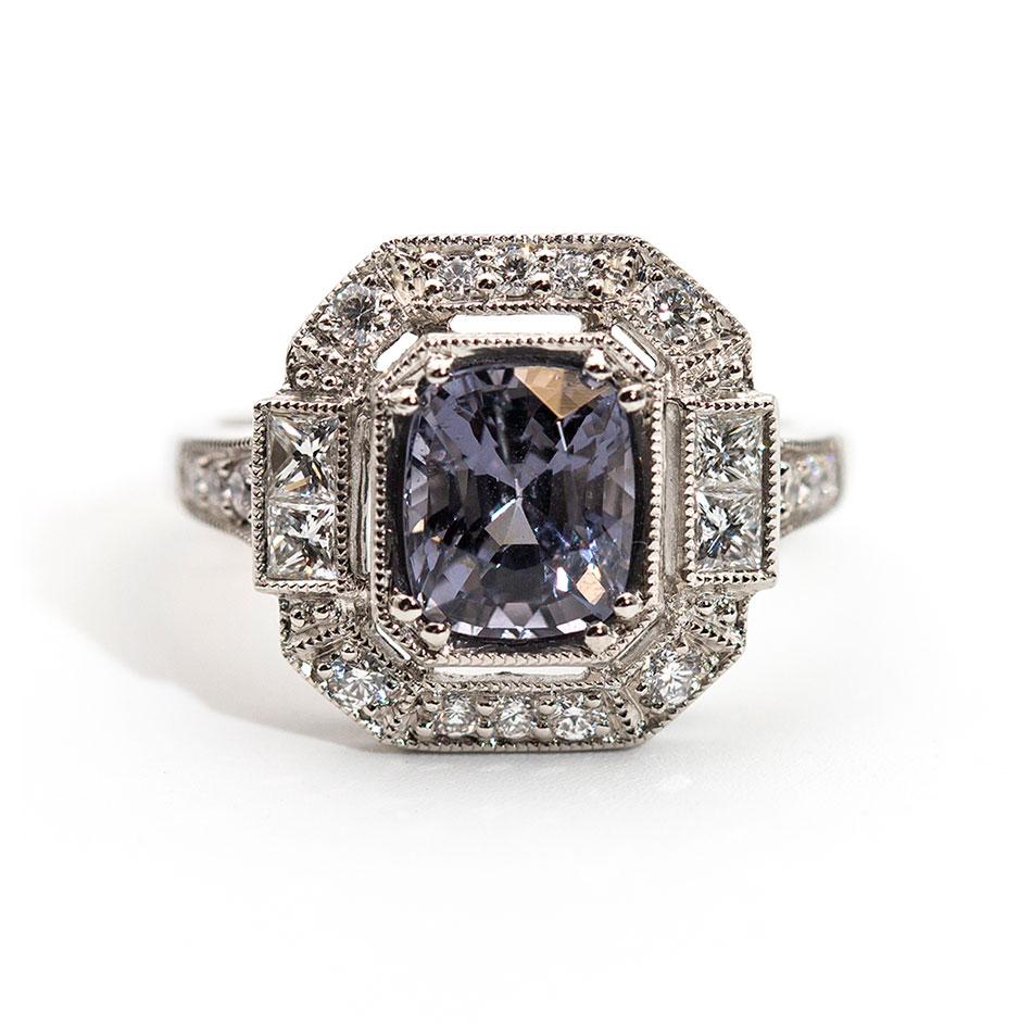 Brooklynn Spinel and Diamond Art Deco Ring Ring Imperial Jewellery - Auctions, Antique, Vintage & Estate 