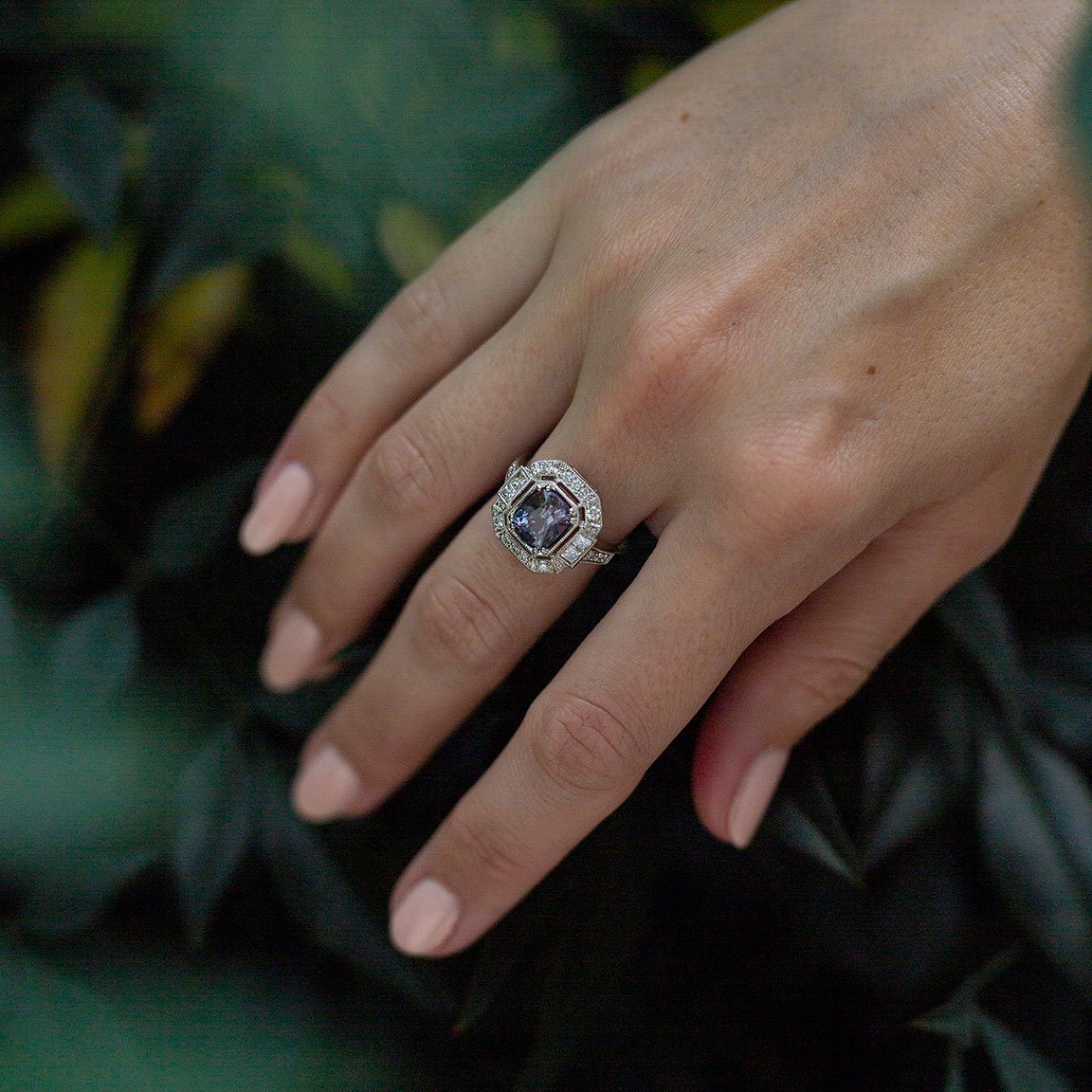 Brooklynn Spinel and Diamond Art Deco Ring Ring Imperial Jewellery - Auctions, Antique, Vintage & Estate 